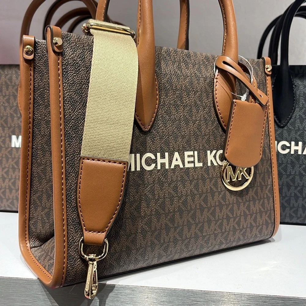 Michael Kors Mirella Small Signature Logo Crossbody Bag Brown NWT